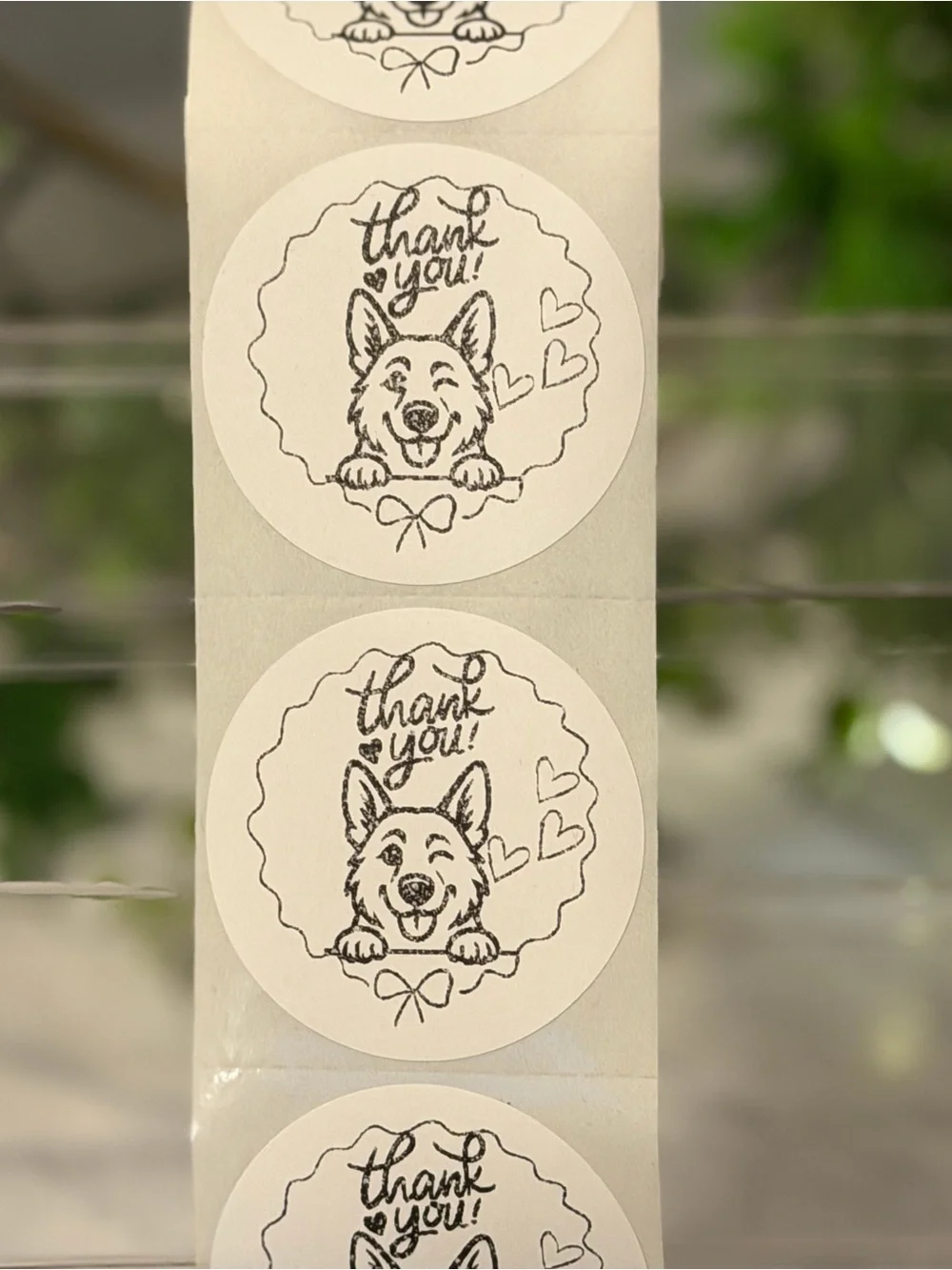 200 German Shepherd Thank You Stickers 2” Round Dog Hearts Small Business